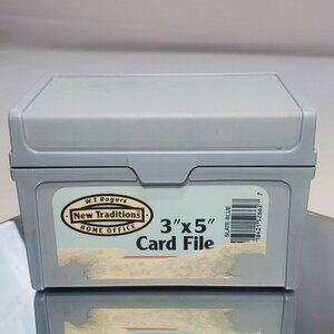 Vintage W.T Rogers Home Office Card File 3'' x 5'' with Cards & Dividers